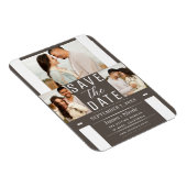 Magnet Flexible Modern Dark Taupe Enregistrer la date 3 Mariage ph (Côté Droit)