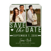 Magnet Flexible Modern Emerald Green Enregistrer la date 2 Mariage (Vertical)