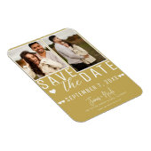 Magnet Flexible Modern Gold Enregistrer la date 2 Mariage photo (Côté Droit)