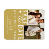 Magnet Flexible Modern Gold Enregistrer la date 2 Mariage photo (Horizontal)
