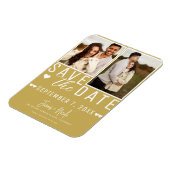 Magnet Flexible Modern Gold Enregistrer la date 2 Mariage photo (Côté Gauche)