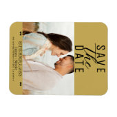 Magnet Flexible Modern Gold Enregistrer la date Mariage photo (Horizontal)