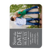 Magnet Flexible Modern Grey Hearts Mariage Photo Enregistrer la da (Vertical)