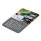 Magnet Flexible Modern Grey Hearts Mariage Photo Enregistrer la da (Côté Gauche)