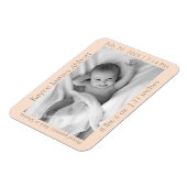 Magnet Flexible Modern Grey sur Pastel Saumon Faire-part de naissa (Côté Gauche)