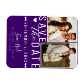 Magnet Flexible Modern Indigo Enregistrer la date 2 Mariage photo (Horizontal)