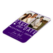 Magnet Flexible Modern Indigo Enregistrer la date 2 Mariage photo (Côté Gauche)
