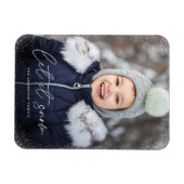 Magnet Flexible Modern Let it Snow Script Photo (Horizontal)