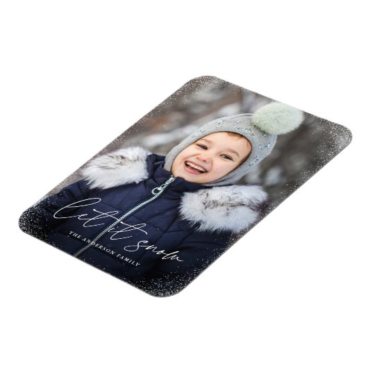 Magnet Flexible Modern Let it Snow Script Photo (Côté Gauche)