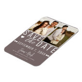 Magnet Flexible Modern Mushroom Grey Enregistrer la date 2 Mariage (Côté Gauche)