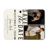 Magnet Flexible Modern Off White Enregistrer la date 2 Mariage pho (Horizontal)