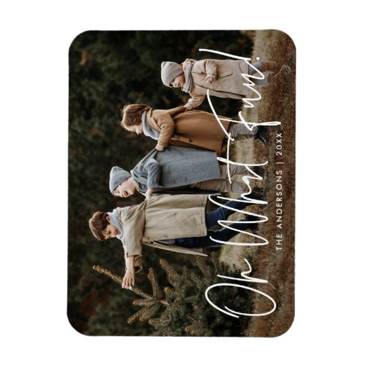 Magnet Flexible Modern Oh Quel Amusant Script Photo de vacances (Vertical)