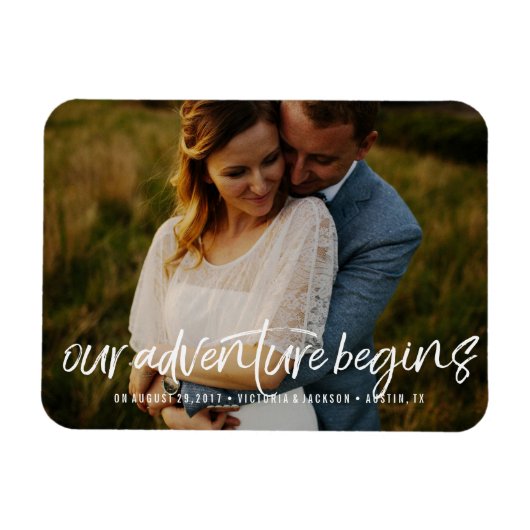 Magnet Flexible Modern Our Adventure Save the Date Photo mariage (Horizontal)