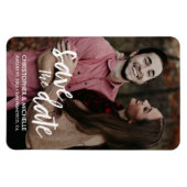 Magnet Flexible Modern Save the Date Script Photo personnalisée (Horizontal)