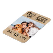 Magnet Flexible Modern Script Couple photo mariage Enregistrer la  (Côté Gauche)