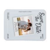 Magnet Flexible Modern Script Save the Date Retro Photo Wedding (Horizontal)
