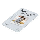Magnet Flexible Modern Script Save the Date Retro Photo Wedding (Côté Gauche)