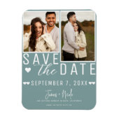 Magnet Flexible Modern Seafoam Enregistrer la date 2 Mariage photo (Vertical)