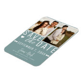 Magnet Flexible Modern Seafoam Enregistrer la date 2 Mariage photo (Côté Gauche)