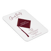 Magnet Flexible Modern Simple 2 Photo Burgundy Graduation Party (Côté Droit)