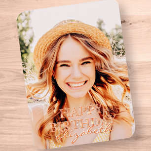 Magnet Flexible Modern Simple Script Photo voeux d'anniversaire