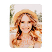 Magnet Flexible Modern Simple Script Photo voeux d'anniversaire (Vertical)