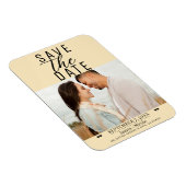 Magnet Flexible Modern Warm Custard Enregistrer la date Mariage Ph (Côté Droit)