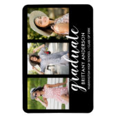 Magnet Flexible Moderne 3 Faire-part de diplôme photo (Vertical)