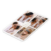 Magnet Flexible Moderne 4 Photo Collage Mariage Gold Merci (Côté Gauche)