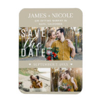 Moderne beige sable Enregistrer la date Mariage 3 
