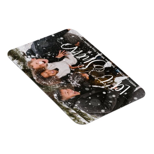 Magnet Flexible Moderne Black Fun Blanc Gras Script Let It Neige (Côté Droit)