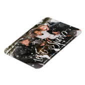 Magnet Flexible Moderne Black Fun Blanc Gras Script Let It Neige (Côté Gauche)