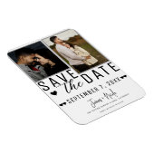 Magnet Flexible Moderne blanc & gris Enregistrer la date 2 Mariage (Côté Droit)