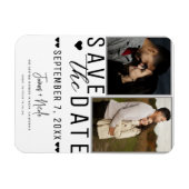 Magnet Flexible Moderne blanc & gris Enregistrer la date 2 Mariage (Horizontal)
