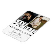 Magnet Flexible Moderne blanc & gris Enregistrer la date 2 Mariage (Côté Gauche)