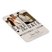 Magnet Flexible Moderne Blush Tan Enregistrer la date 2 Mariage ph (Côté Droit)