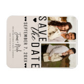 Magnet Flexible Moderne Blush Tan Enregistrer la date 2 Mariage ph (Horizontal)