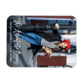 Magnet Flexible Moderne Brush Script Graduation Aventure commence (Horizontal)