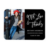 Magnet Flexible Moderne Brush Script Love Merci Graduation (Horizontal)