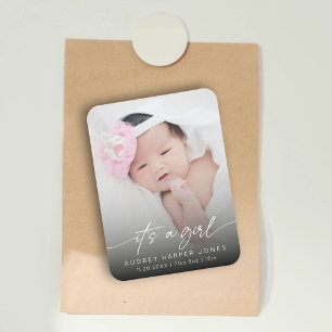 Magnet Flexible Moderne C'est une fille Bébé Nouveau-né Photo Scri