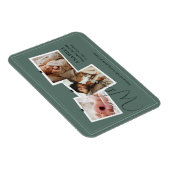 Magnet Flexible Moderne Collage de Naissance en Zigzag Vert Sauge  (Côté Droit)