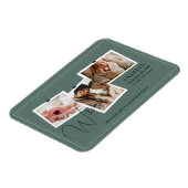 Magnet Flexible Moderne Collage de Naissance en Zigzag Vert Sauge  (Côté Gauche)