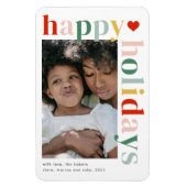 Magnet Flexible Moderne coloré Joyeux vacances photo (Vertical)