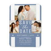Magnet Flexible Moderne Dusty Blue Enregistrer la date Mariage Pho (Vertical)