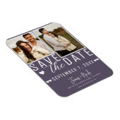 Magnet Flexible Moderne Dusty Purple Enregistrer la date 2 Mariage (Côté Droit)