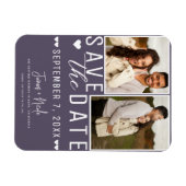 Magnet Flexible Moderne Dusty Purple Enregistrer la date 2 Mariage (Horizontal)