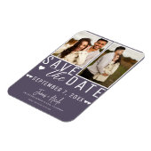 Magnet Flexible Moderne Dusty Purple Enregistrer la date 2 Mariage (Côté Gauche)