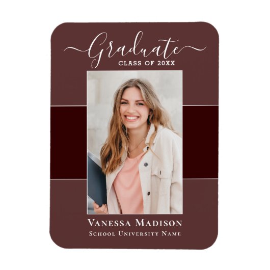 Magnet Flexible Moderne | Elegant 1 photo Grad Faire-part (Vertical)