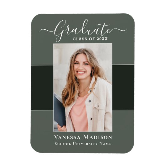 Magnet Flexible Moderne | Elegant 1 photo Grad Faire-part (Vertical)