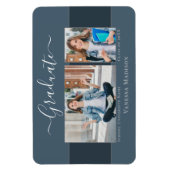 Magnet Flexible Moderne | Elegant 2 Photo Grad Faire-part (Vertical)